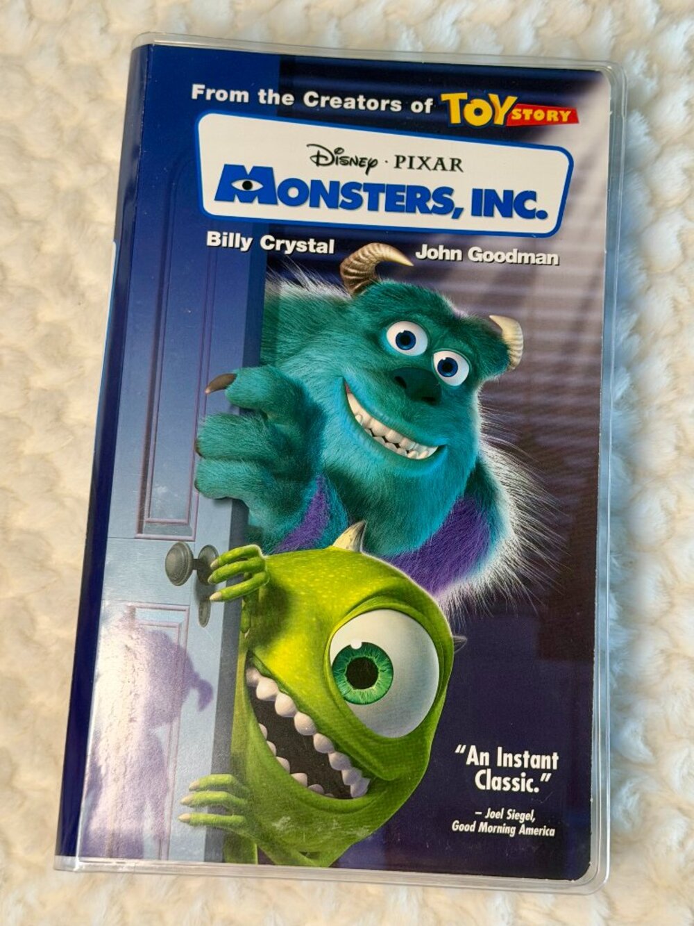 Disney Pixar Monsters, Inc.  2002 Blue VHS Tape (Clear Clam Shell)